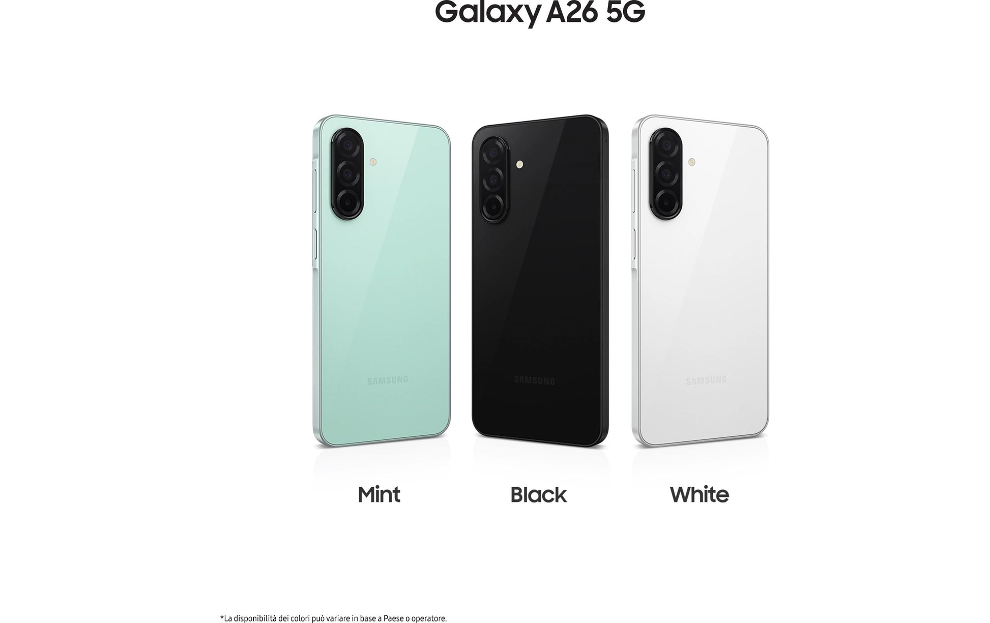Samsung Galaxy A26 5G – schwarz, 6,7", 1080 × 2340, Android 15, 128 GB, 6 GB, hybride Dual-SIM, IP67