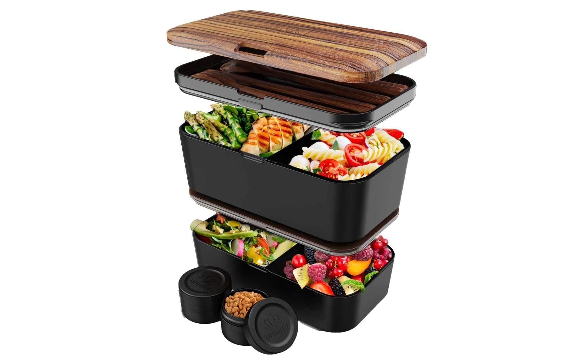 Umami Lunchbox 800 ml, 20 × 15 × 10 cm, Polypropylen (PP), schwarz, 2-teilig