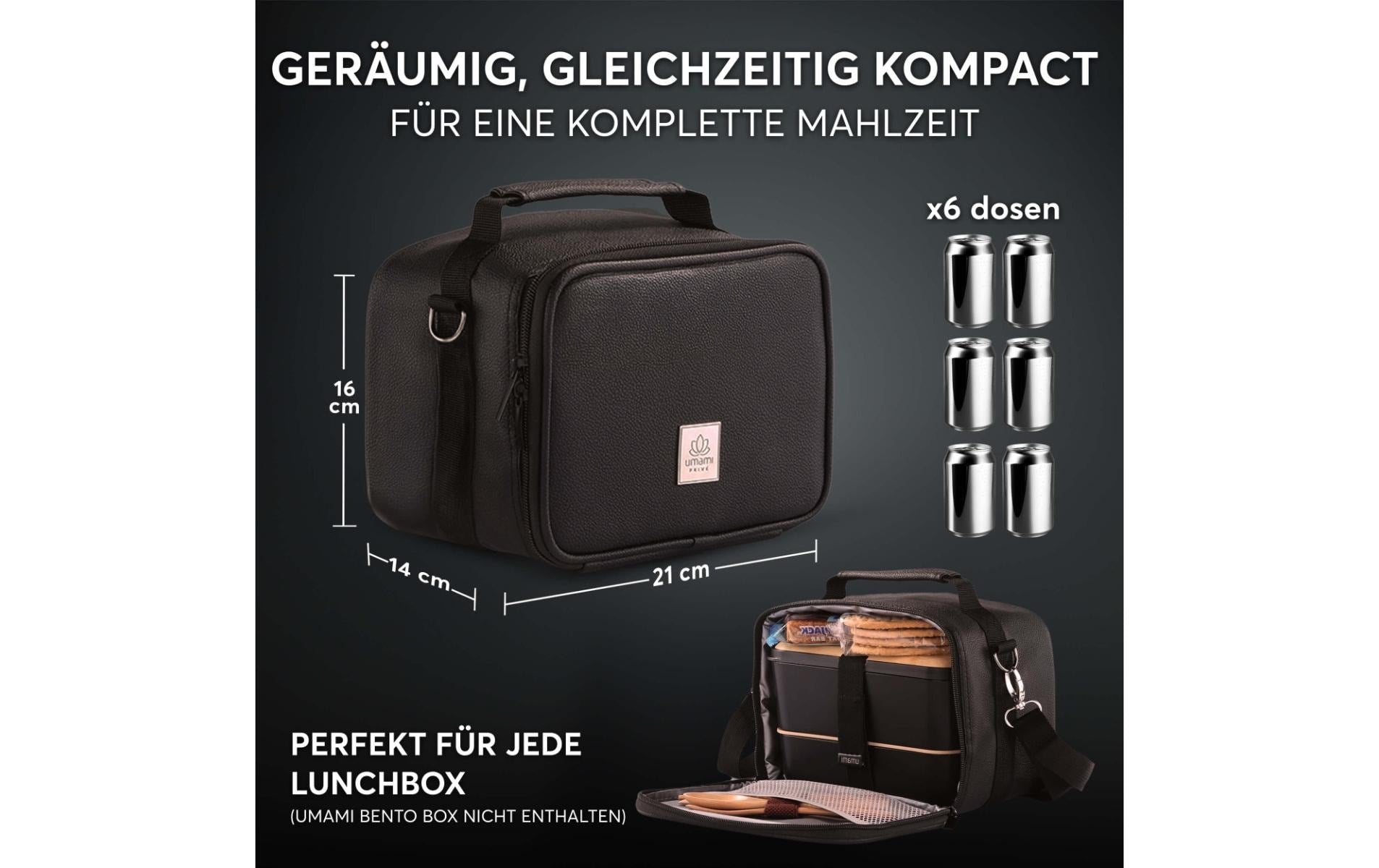 Umami Lunchbox Thermocase – gefrierfest – schwarz – Nylon – 1 Stück