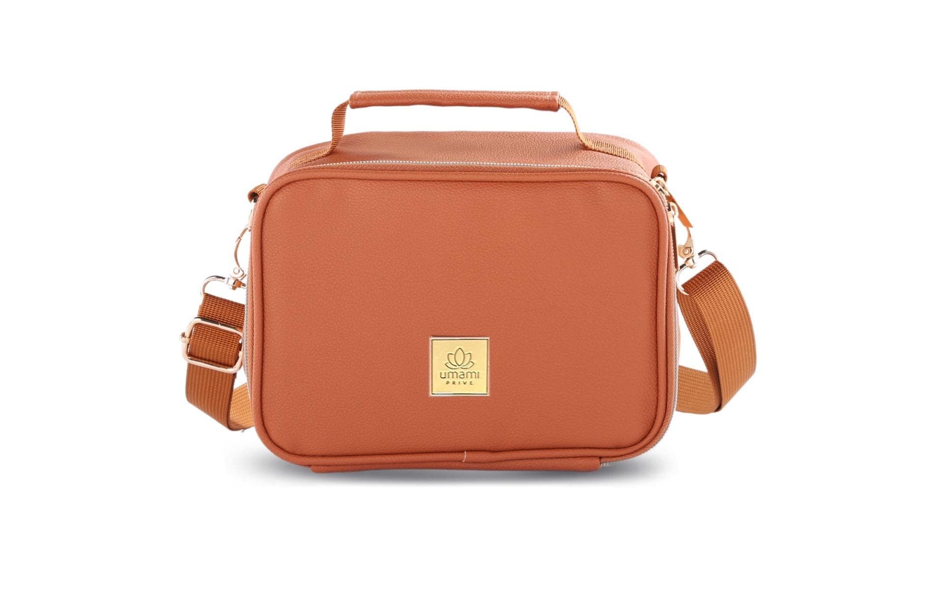 Umami Lunchbox Thermocase – waschbar, Tragegriff, Reissverschluss – 25 × 20 × 10 cm – braun – Nylon