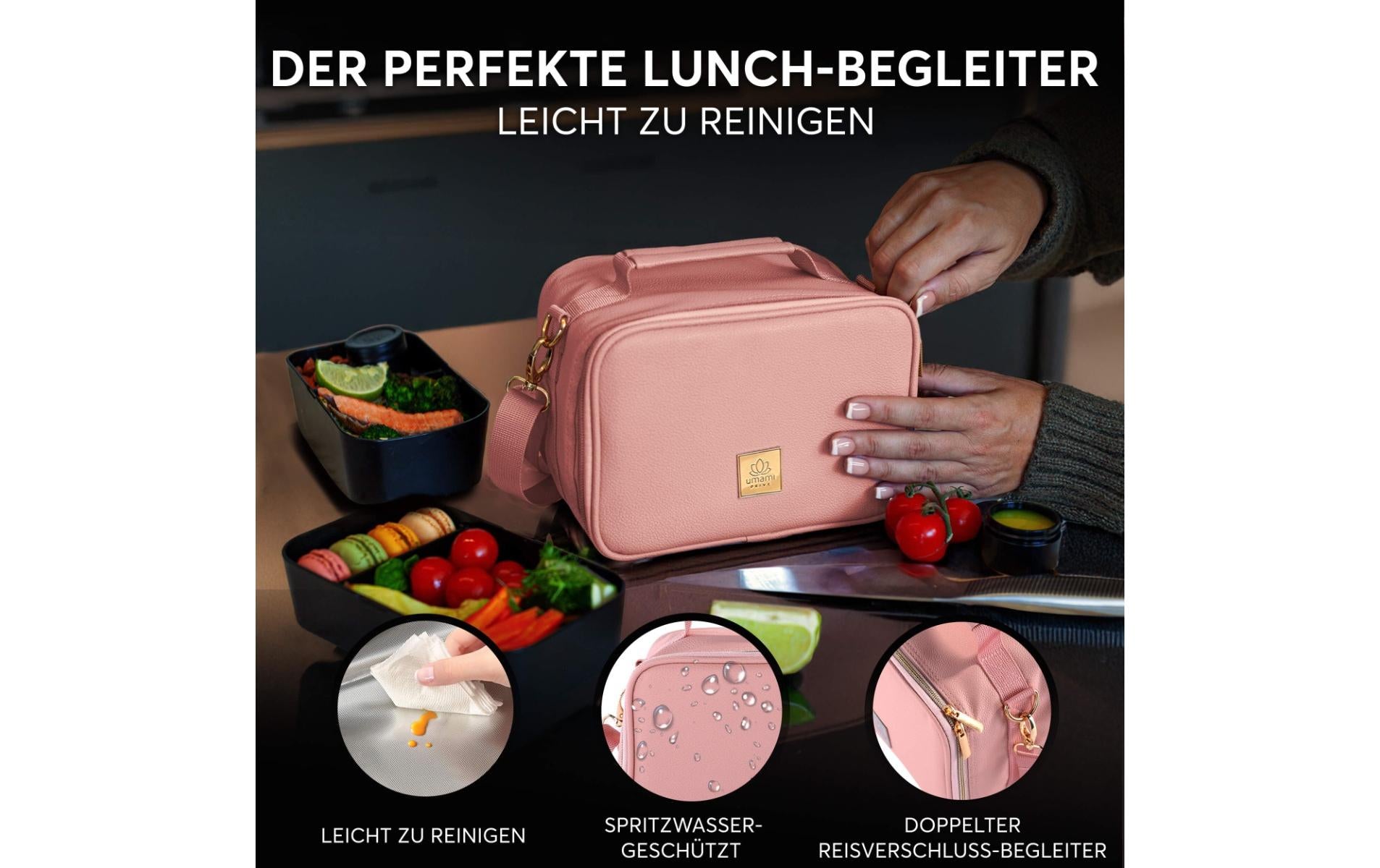 Umami Lunchbox Thermocase – 21 × 16 × 14 cm – pink – Nylon – Wild Rose Premium – 1 Stk.