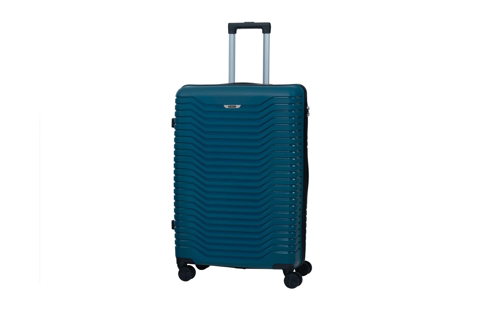 KOOR Trolley – 95 l, Hartschale, 4 Rollen, mit TSA, Petrol, 46 × 76 × 30 cm