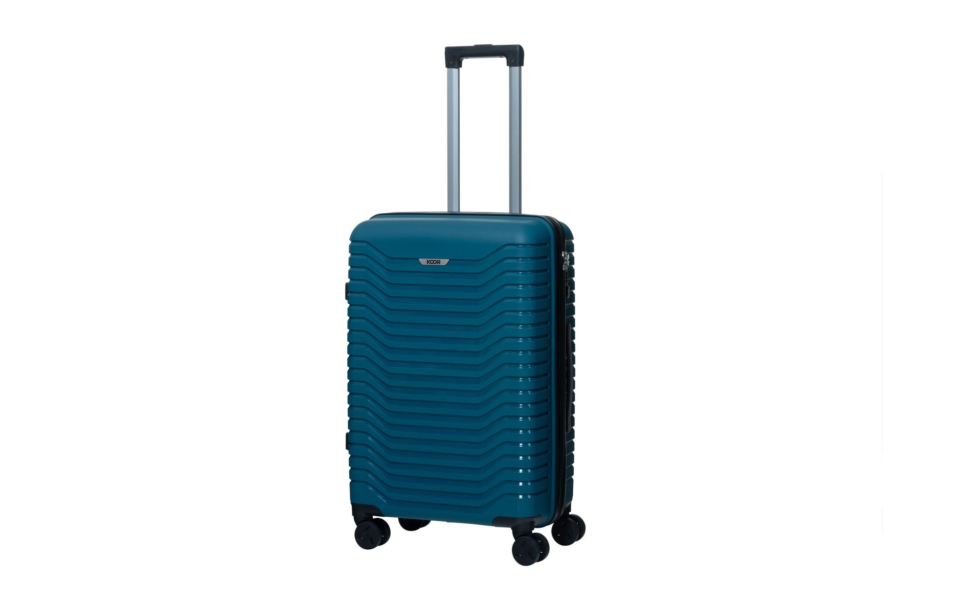 KOOR Trolley – 63 l, Hartschale, 4 Rollen, mit TSA, Petrol, 40 × 66 × 26 cm