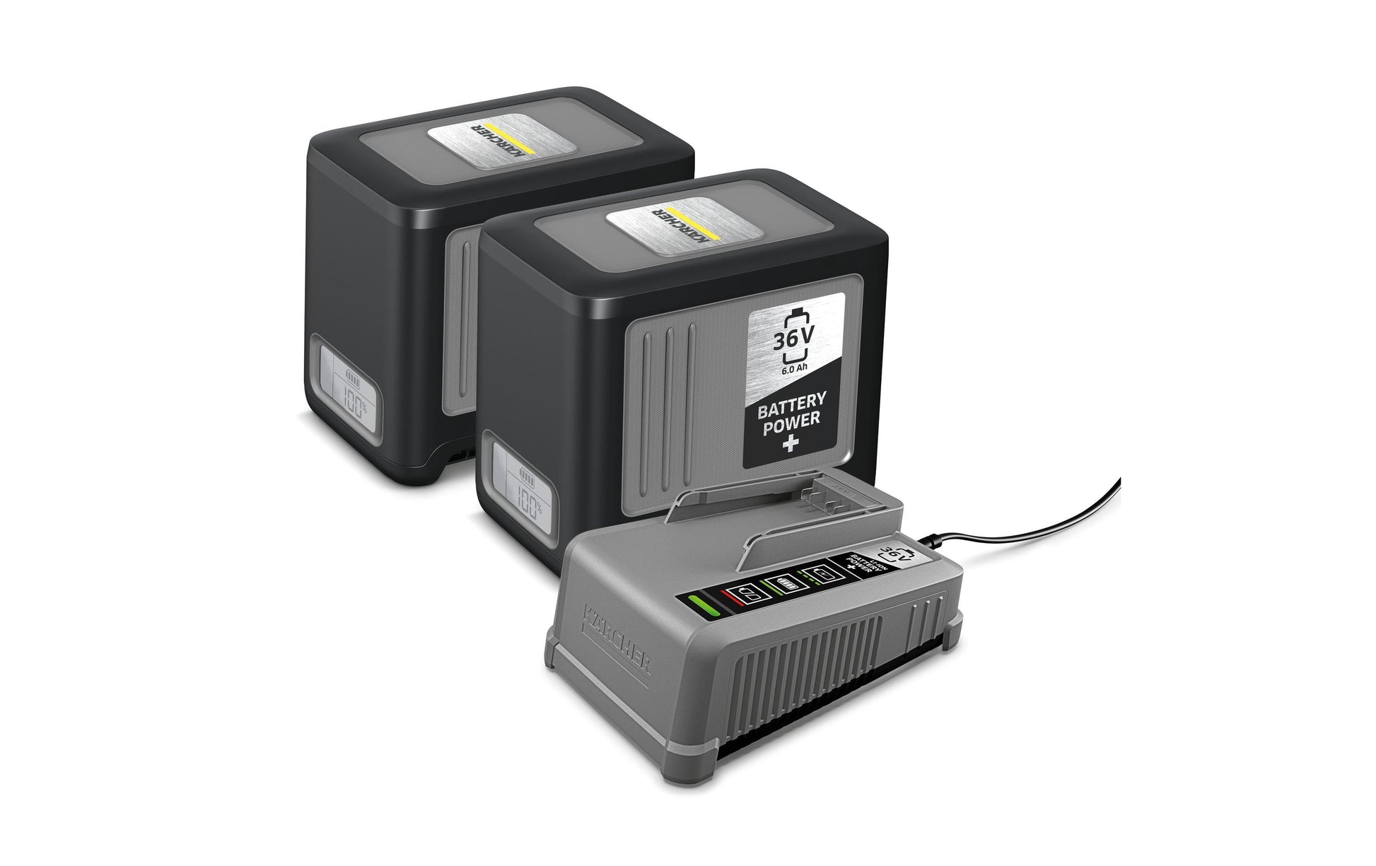 Kärcher Akku- & Ladegerät-Set 36 V 6 Ah – 2 Stk – für Kärcher