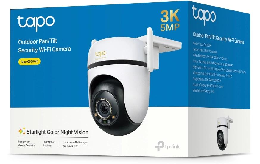 TP-Link Tapo C530WS IP-Sicherheitskamera – 5 MP, Reichweite 30 m, IP66, Weiss