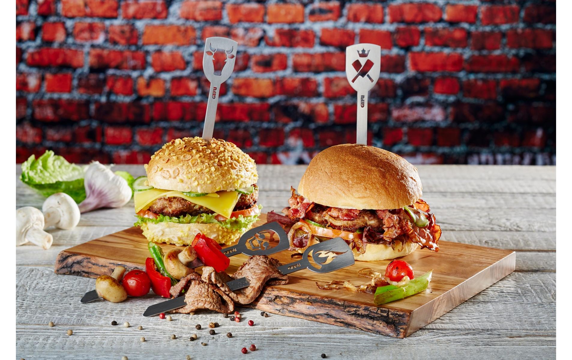 GEFU TORRO – Hamburger-Spiesse 19 cm, Edelstahl, 2 Stk., silber