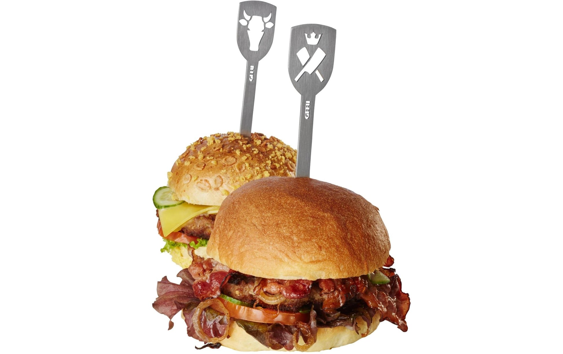 GEFU TORRO – Hamburger-Spiesse 19 cm, Edelstahl, 2 Stk., silber