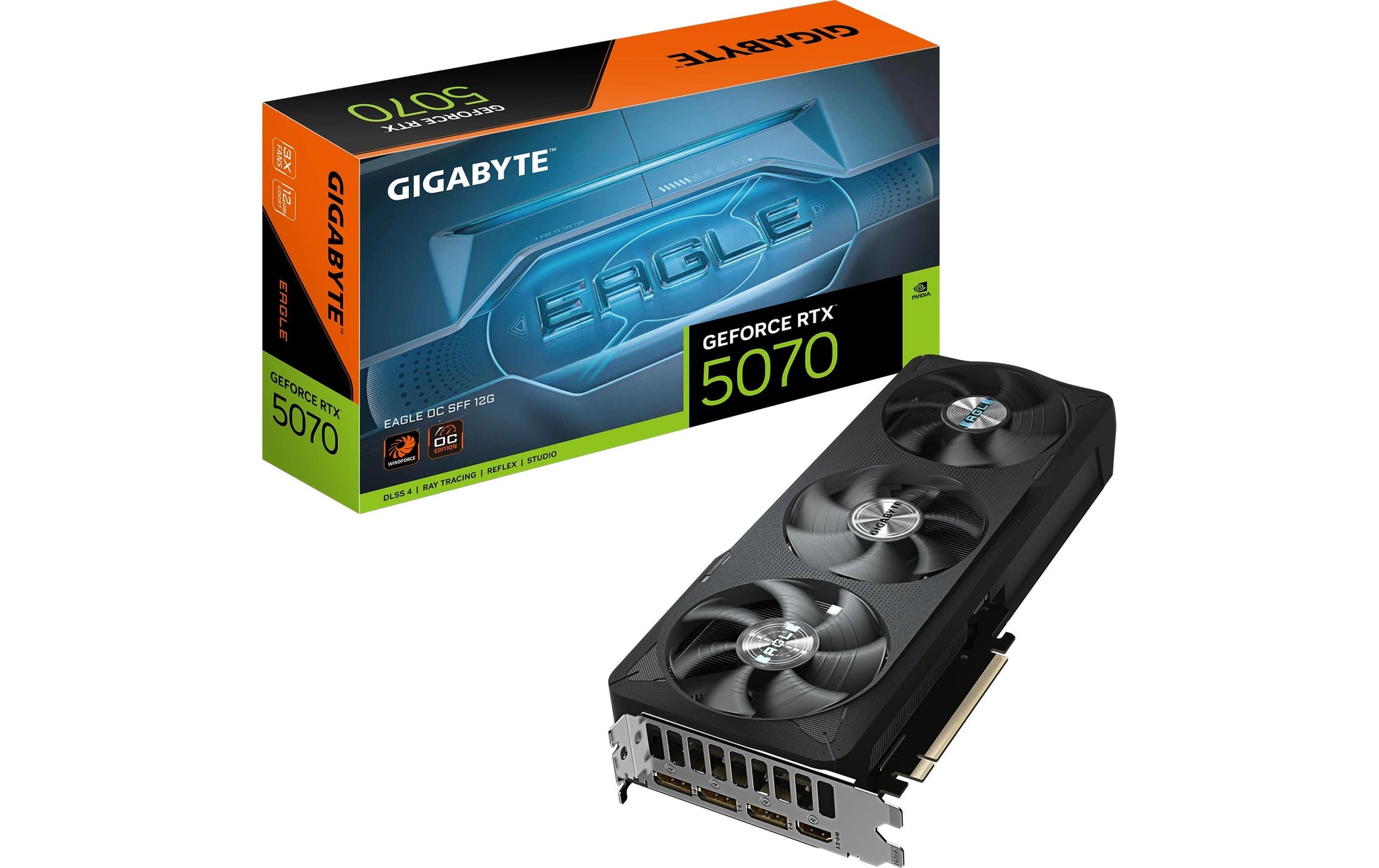 GIGABYTE GeForce RTX 5070 EAGLE OC-12G – PCIe Grafikkarte – 3×DP 2.1a, 1×HDMI 2.1b, PCIe 5.0, 1×16‑pin