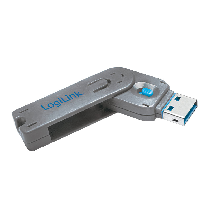 LogiLink USB-Adapter – Sicherheitsschloss, 1 Schlüssel – Blau – für Laptop