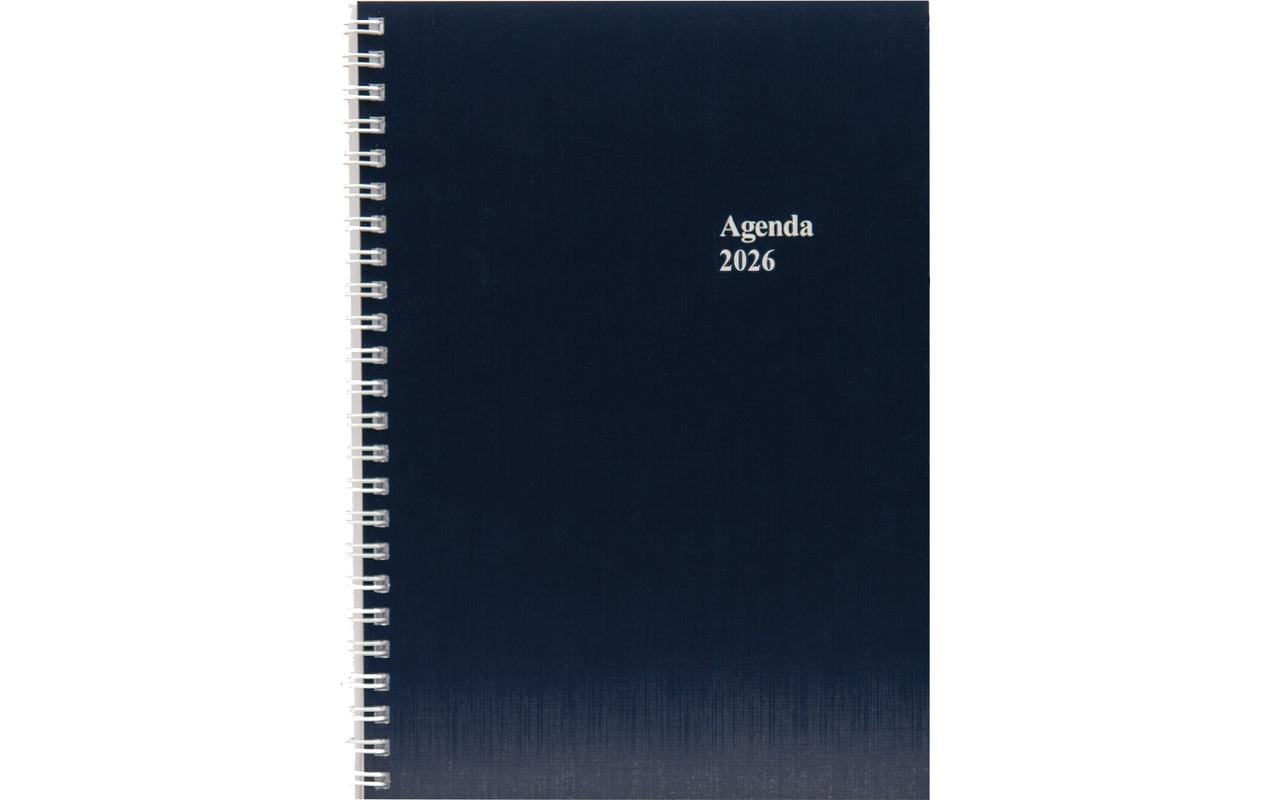 Simplex Agenda – 1 Woche/2 Seiten, Spiralbindung, A5, Jan–Dez, mehrsprachig, Blau, FSC