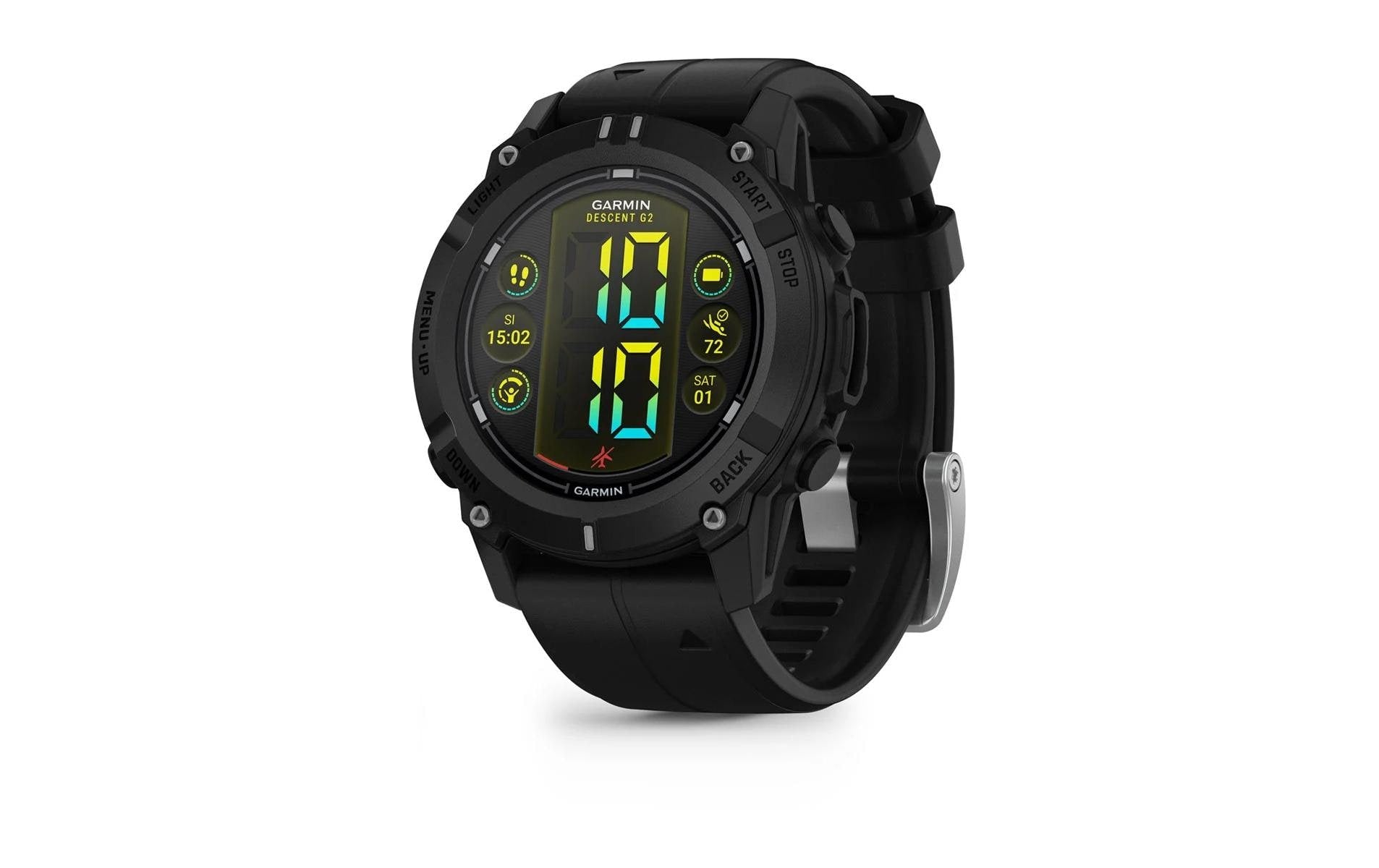Garmin Descent G2 – Tauchcomputer-Smartwatch – 50 mm, GPS, Bluetooth, Gorilla Glass, 100 m, Schwarz