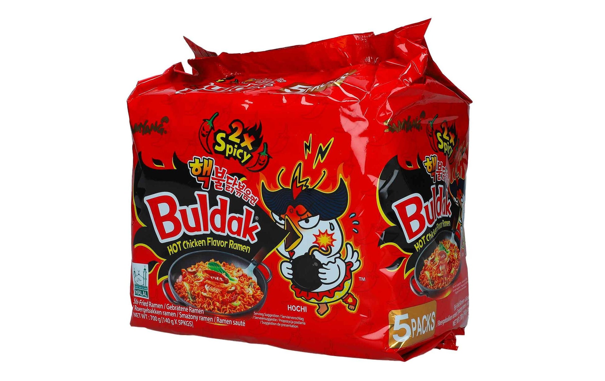 Samyang Buldak Instantnudeln doppelt scharf & Poulet – 5×140 g