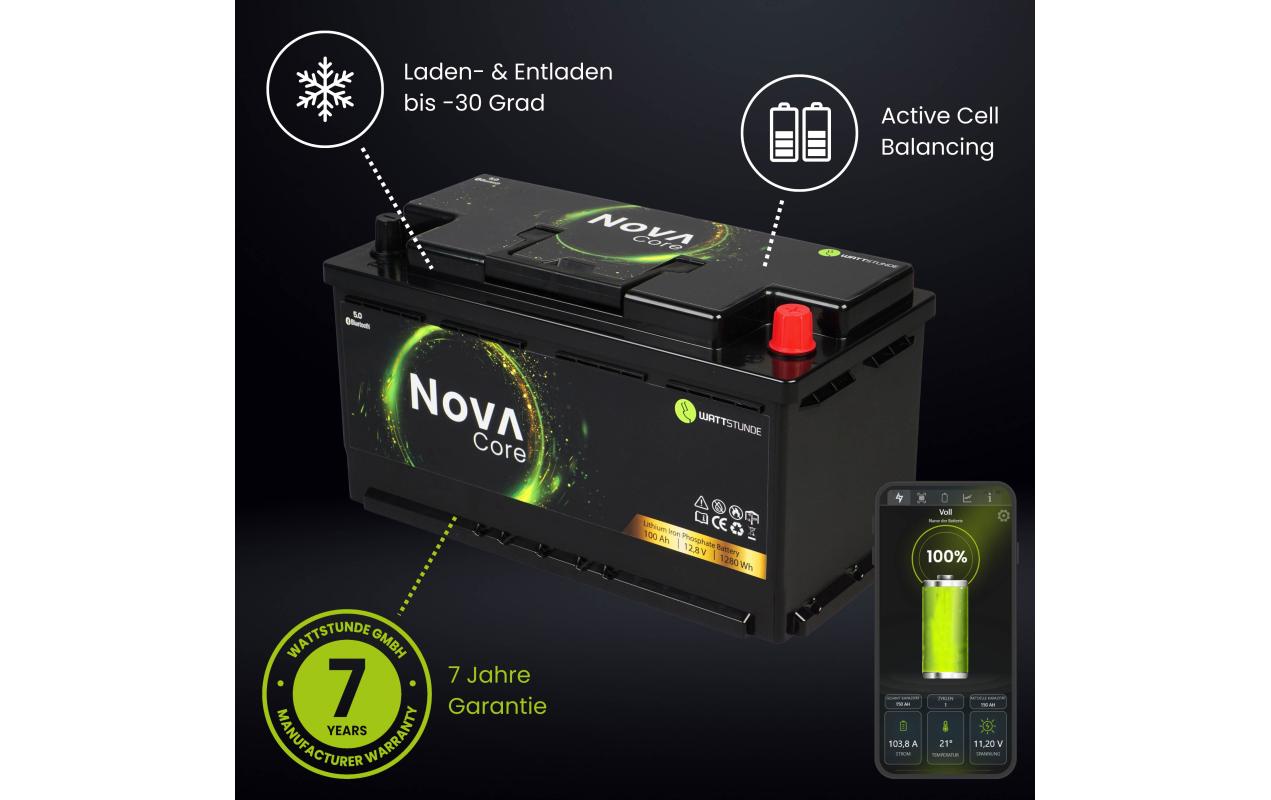 Wattstunde NOVA Core Akku 12,8 V 100000 mAh 1280,00 Wh Li-Ion