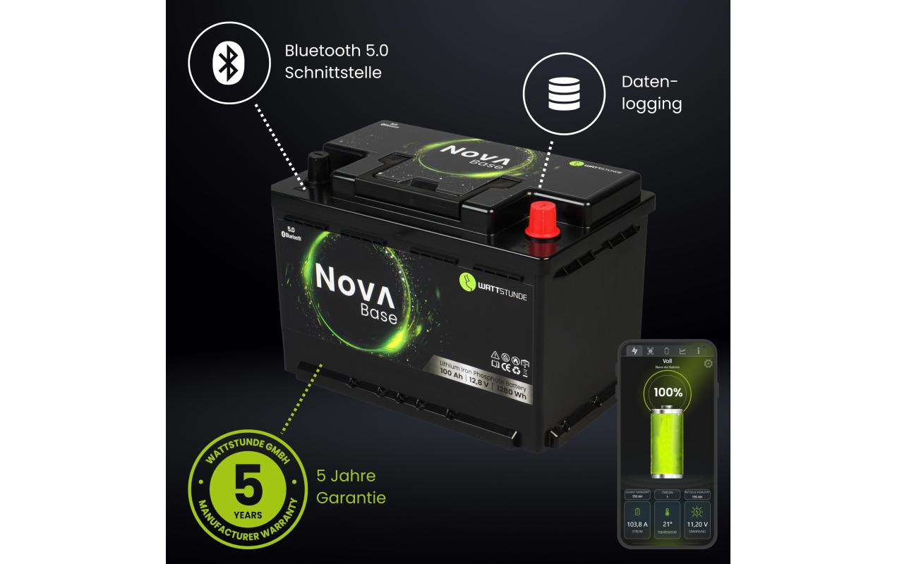 Wattstunde NOVA Base Akku 12,8 V 100000 mAh 1280,00 Wh LiFePO4