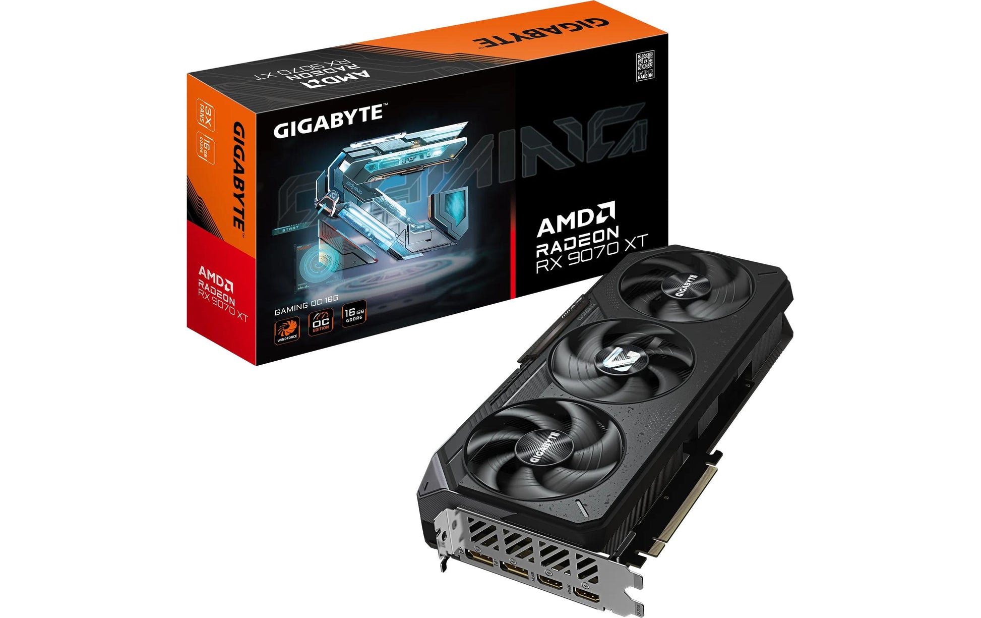 GIGABYTE GV-R9070XTGAMING OC-16GD – PCIe Grafikkarte – 2×DP, 2×HDMI, PCIe 5.0, 3×8-pin
