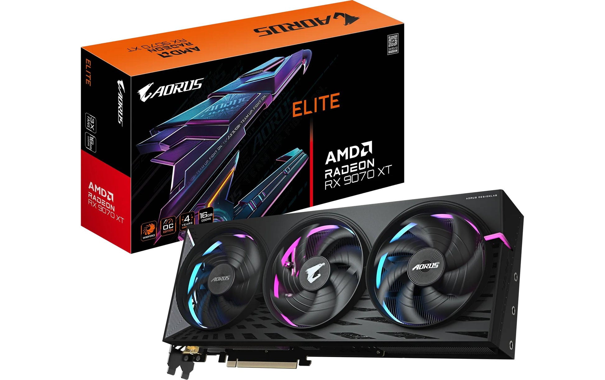 GIGABYTE AORUS E-16GD – PCIe Grafikkarte – Radeon RX 9070 XT, 16 GB GDDR6, 2×DP, 2×HDMI, PCIe 5.0