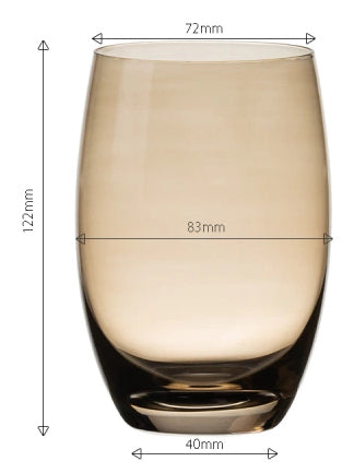 Lunasol Trinkglas Optima – 460 ml, Ø 8,3 cm, Kristallglas, Taupe, spülmaschinenfest