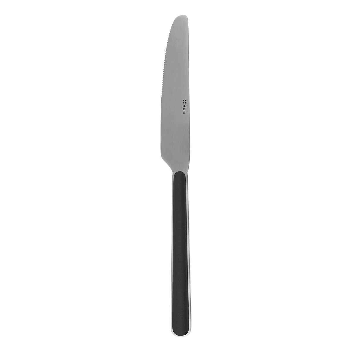 Sola Tafelmesser – 10 cm, glatter Schliff, Edelstahl, Kunststoffgriff, schwarz, spülmaschinenfest