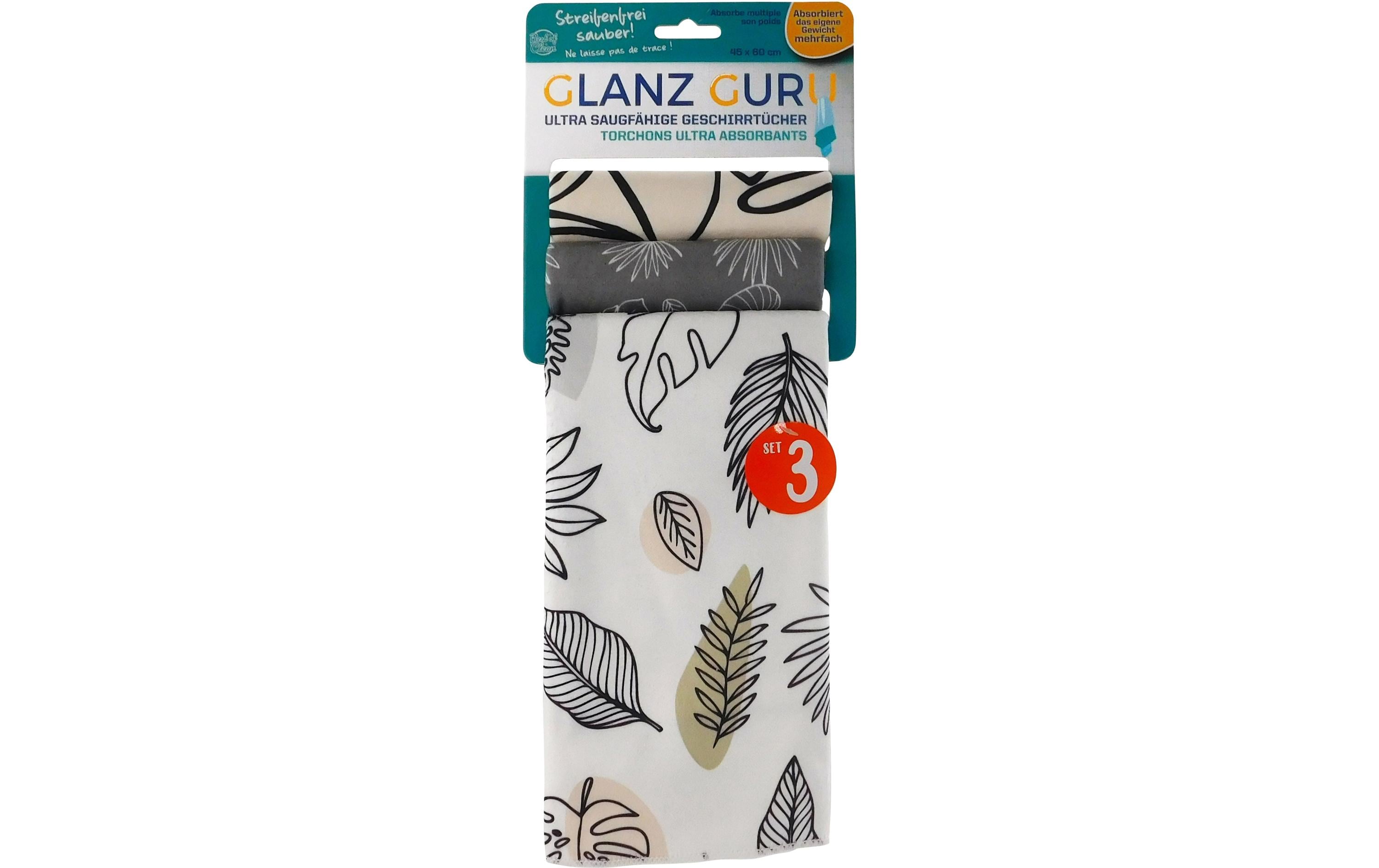 Cpc Glanz Guru Geschirrtuch – assortiert – 45 × 60 cm – Polyester – 3er-Set