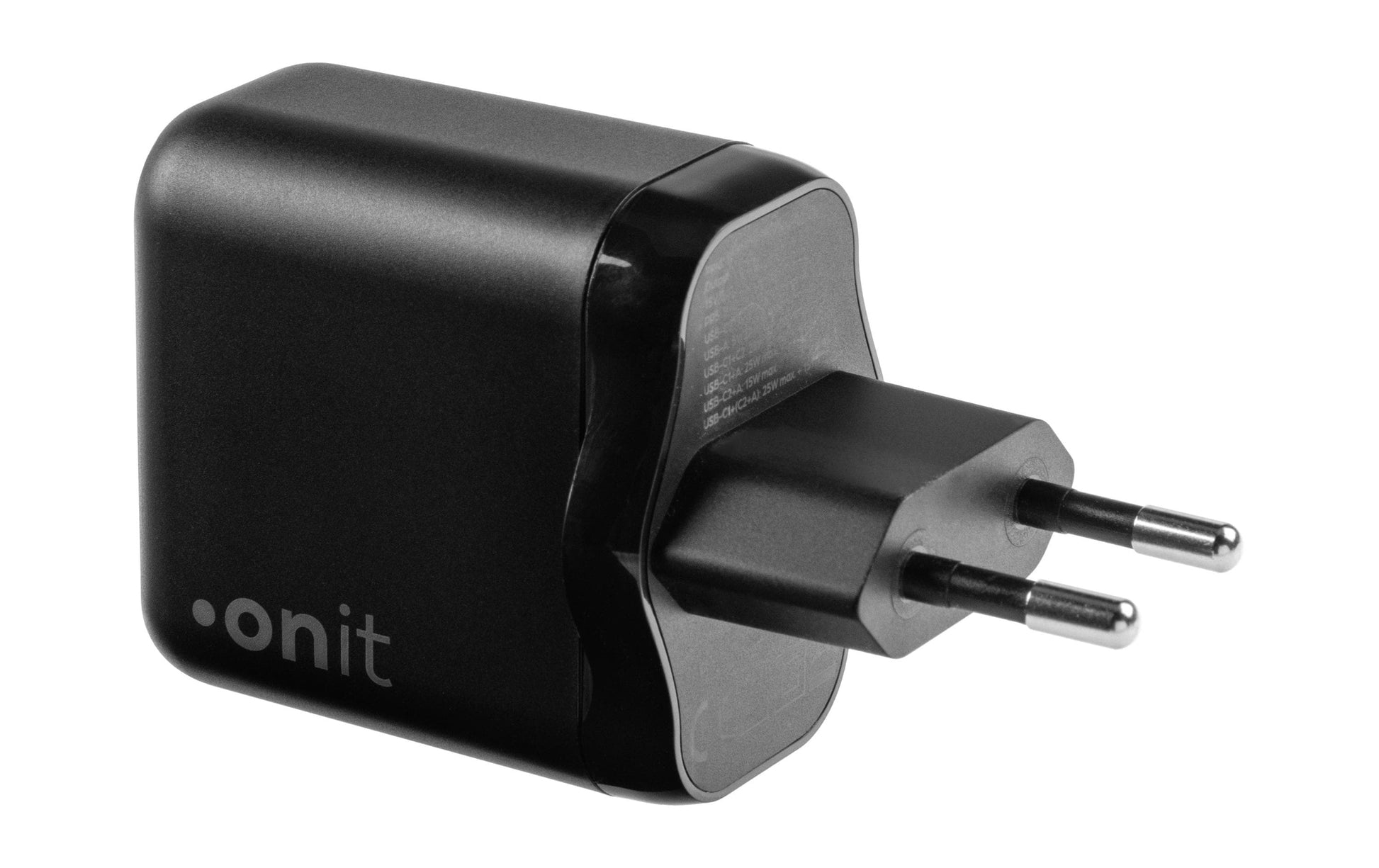 ONIT F02799 USB-Ladegerät 45 W – USB-C×2, USB-A×1 – PD 3,0, PPS, QC 3,0, GaN – EU-Stecker (Typ C) – Schwarz