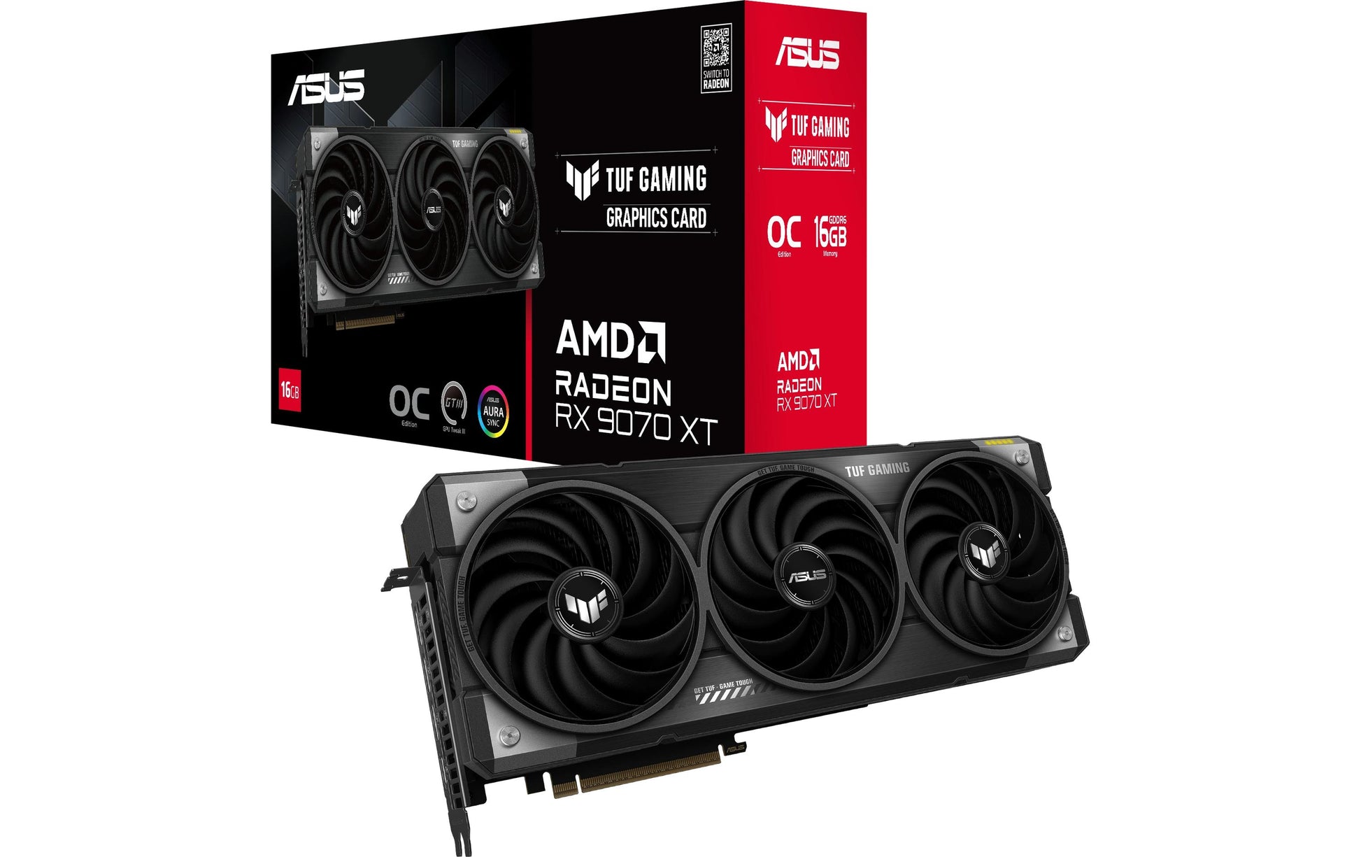 ASUS TUF-RX9070XT-O16G-GAMING – PCIe Grafikkarte – 3×DisplayPort, 1×HDMI, PCIe 5.0, 16 GB GDDR6, 3×8‑pin