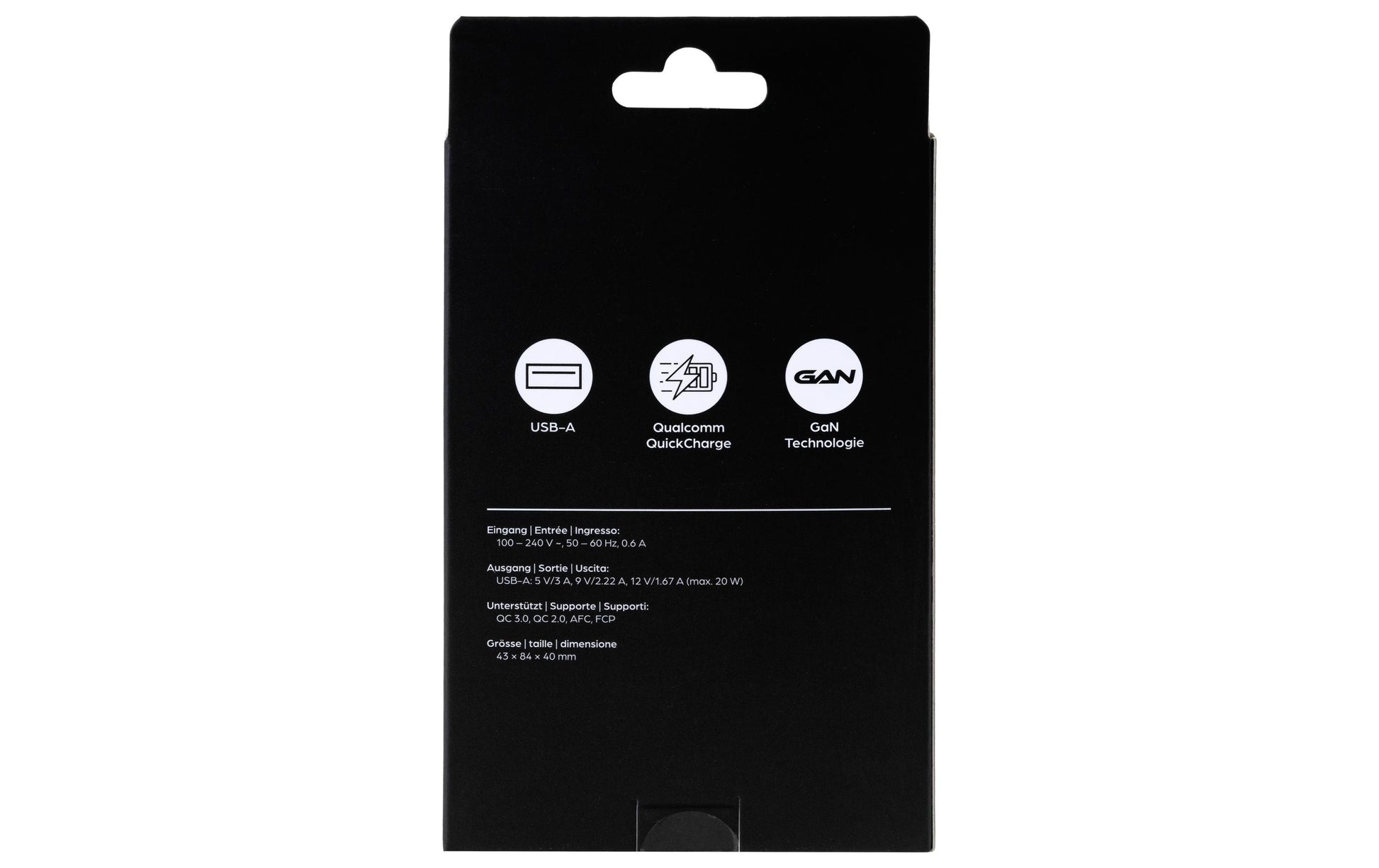 ONIT F02788 USB-Ladegerät 20 W – USB-A×1 – QC 3.0, GaN, EU-Stecker (Typ C) – Weiss