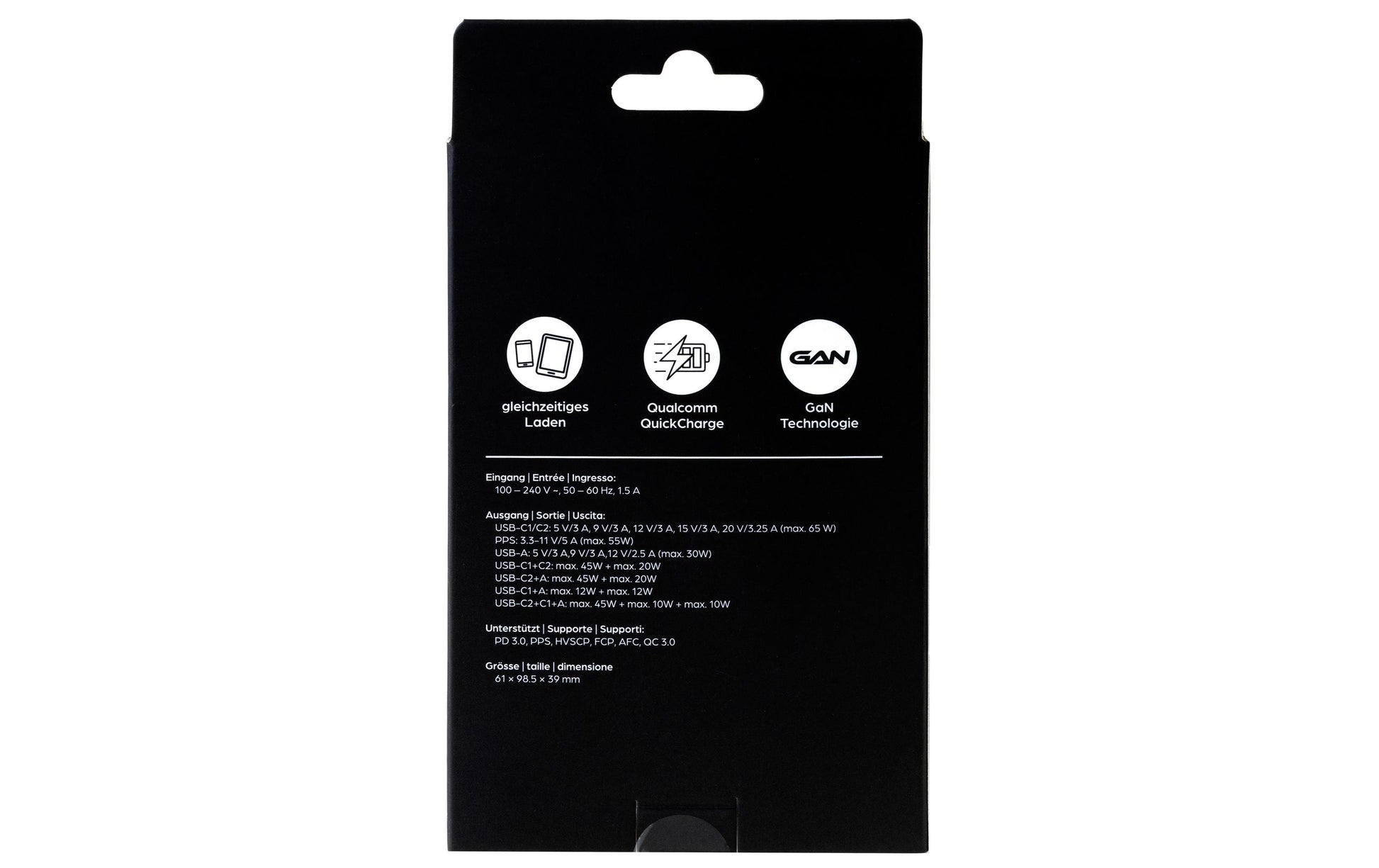 ONIT F02800 USB-Ladegerät 65 W – USB-C×2, USB-A×1 – PD 3.0, PPS, QC 3.0 – GaN – Weiss