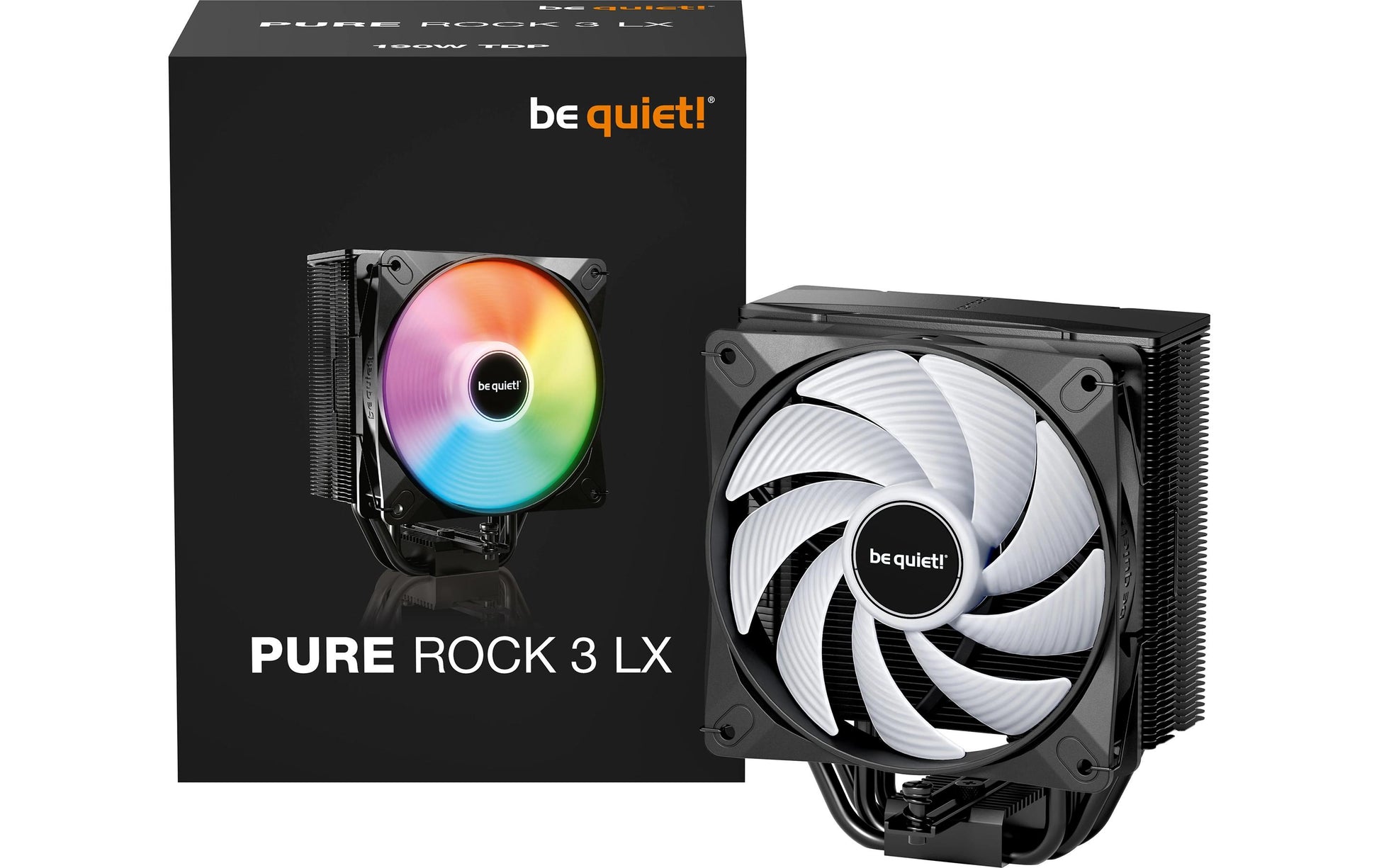 be quiet! be quiet PURE ROCK 3 LX – CPU-Kühler – 12 cm, 4 Wärmerohre, 105,1 m³/h, für LGA1700, AM4, AM5 und andere