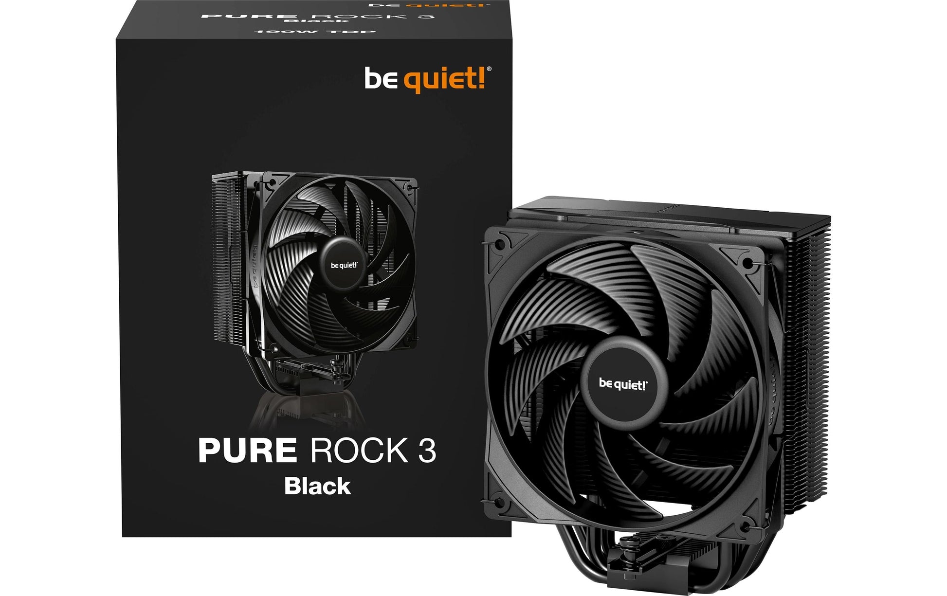 be quiet! be quiet Pure Rock 3 Black – CPU-Kühler 120 mm, 2000 U/min, für Intel LGA1851, LGA 1150, LGA 1151 und andere