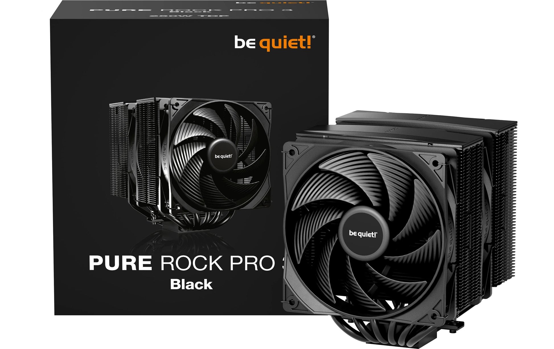 be quiet! be quiet Pure Rock Pro 3 Black – CPU-Kühler 120 mm, 2000 U/min, TDP 250 W, 34,8 dB, Schwarz