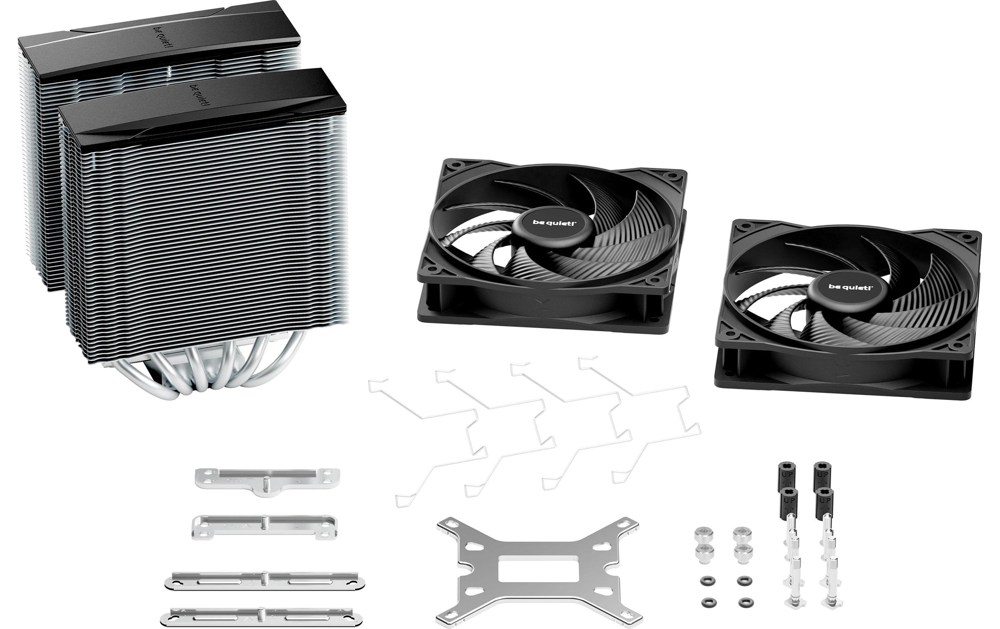 be quiet! be quiet Pure Rock Pro 3 – CPU-Kühler – 2×120 mm, 250 W TDP, für LGA 1700, AM5, AM4 und andere, Silber