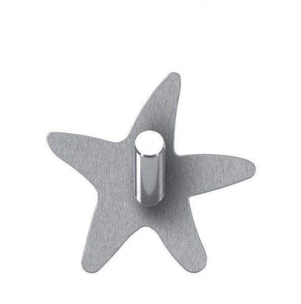 Kleine Wolke Haken – Edelstahl, Wandmontiert, 6,5×6,5 cm, Chrom/Grau