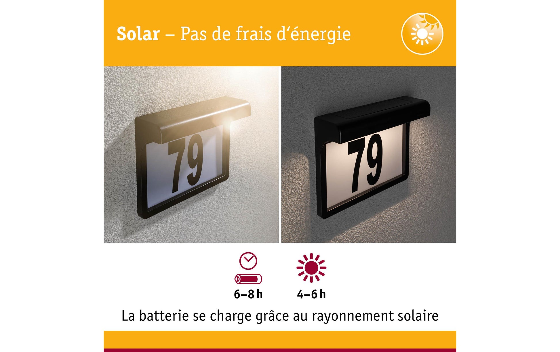 Paulmann Aussenwandleuchte – 6 lm, 0,05 W, Warmweiss, 3000 K, IP44, Solarbetrieb, Schwarz, Kunststoff