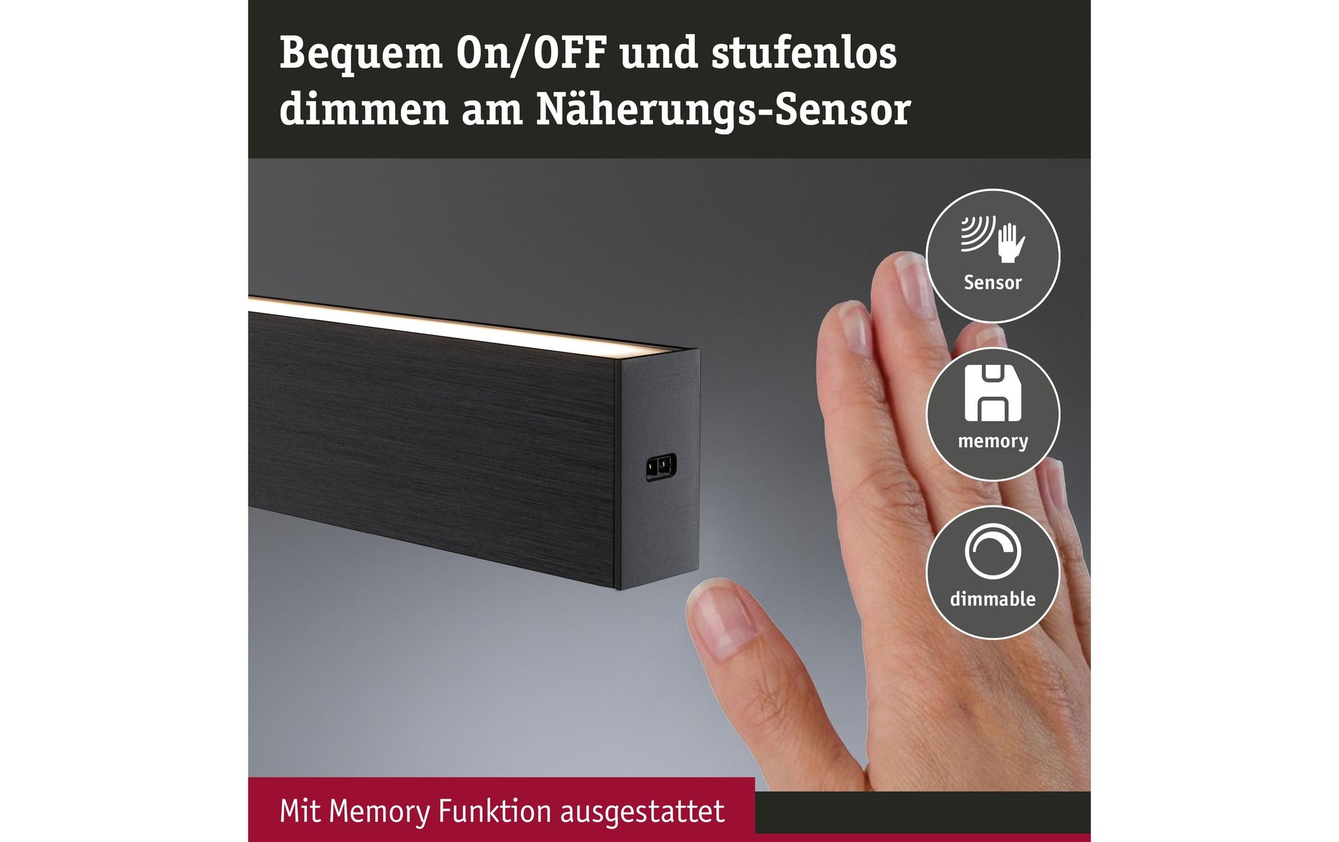 Paulmann Pendelleuchte Aptare – 180 × 5 × 150 cm, 4100 lm, 16,5 W, 2700 K, dimmbar, schwarz