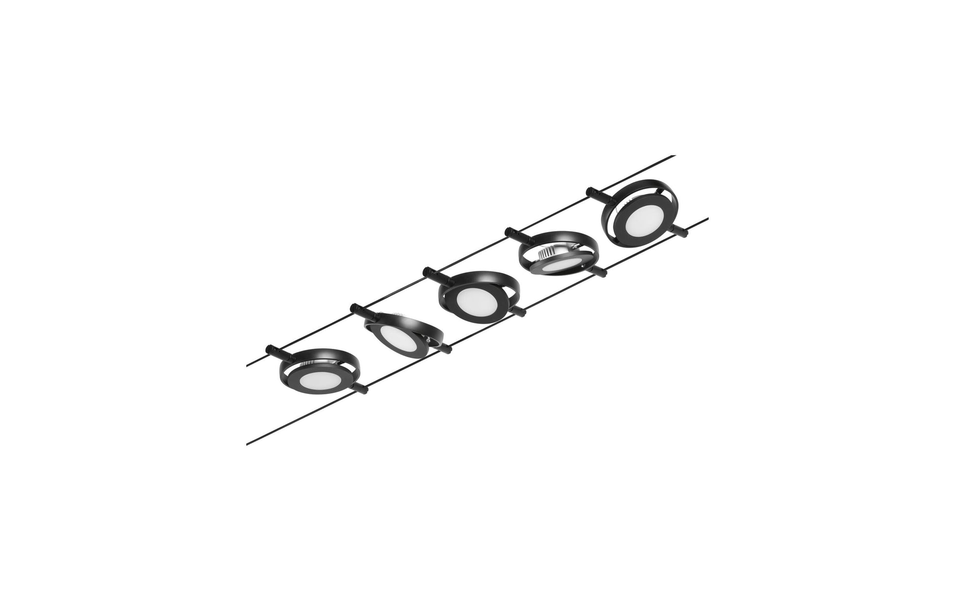 Paulmann Systemleuchte RoundMac – 5er Set, 10 m, 1000 lm, 22,5 W, 3000 K, nicht dimmbar, schwarz/chrom