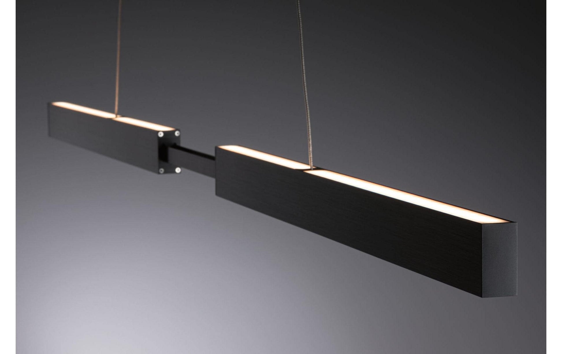 Paulmann Pendelleuchte Aptare – 180 × 90–150 cm, 1800 lm, 45 W, 2700 K, dimmbar, für ZigBee 3.0, schwarz