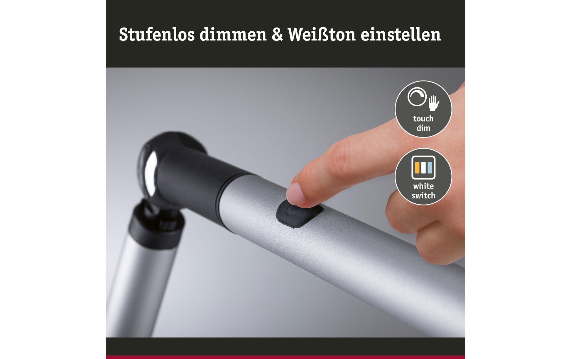 Paulmann Tischleuchte FlexBar – 72,5 × 19 × 36,2 cm, 1000 lm, 9,5 W, 3000–6500 K, dimmbar, silber