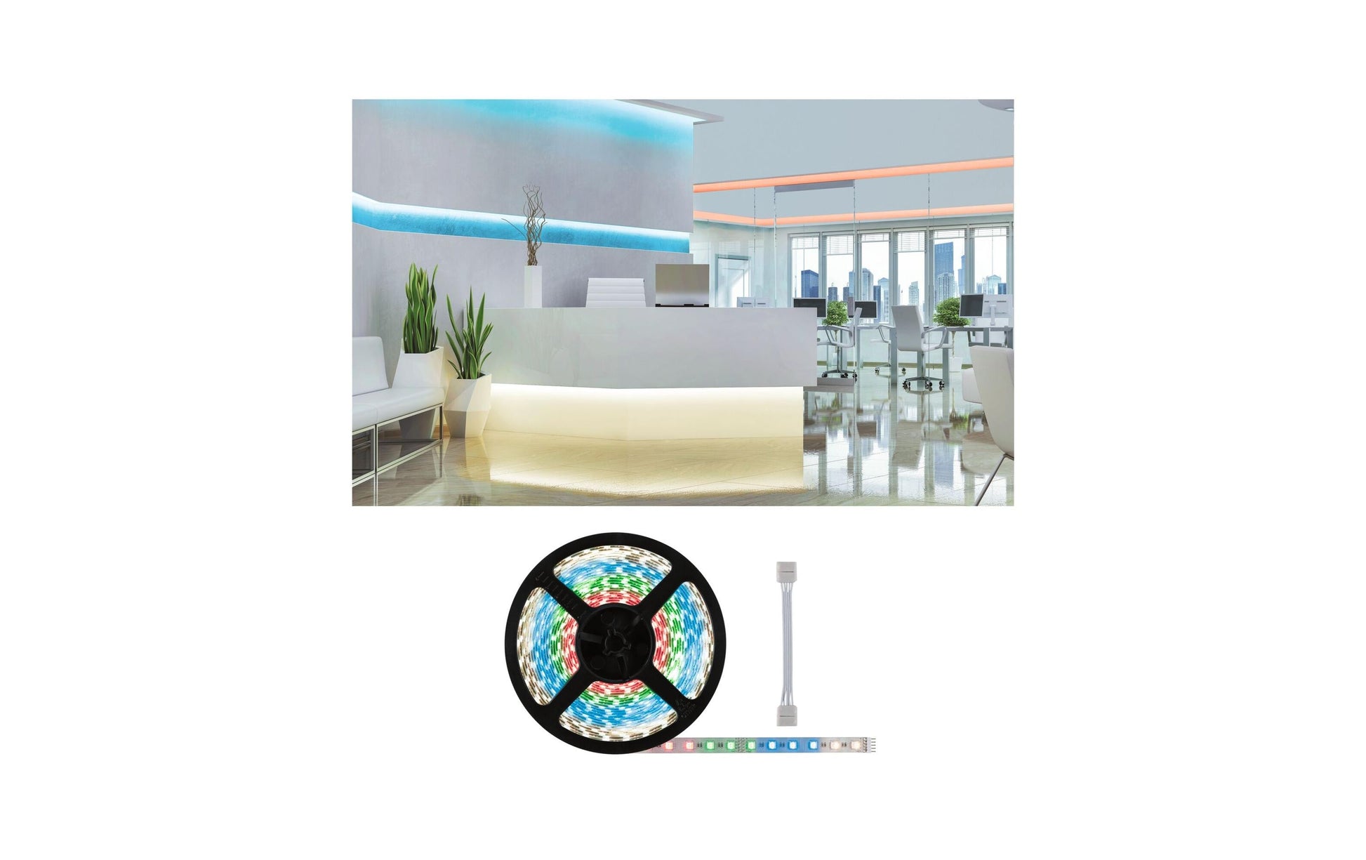 Paulmann LED-Strip MaxLED 500 – 10 m, mehrfarbig, dimmbar, 72 W – Silber
