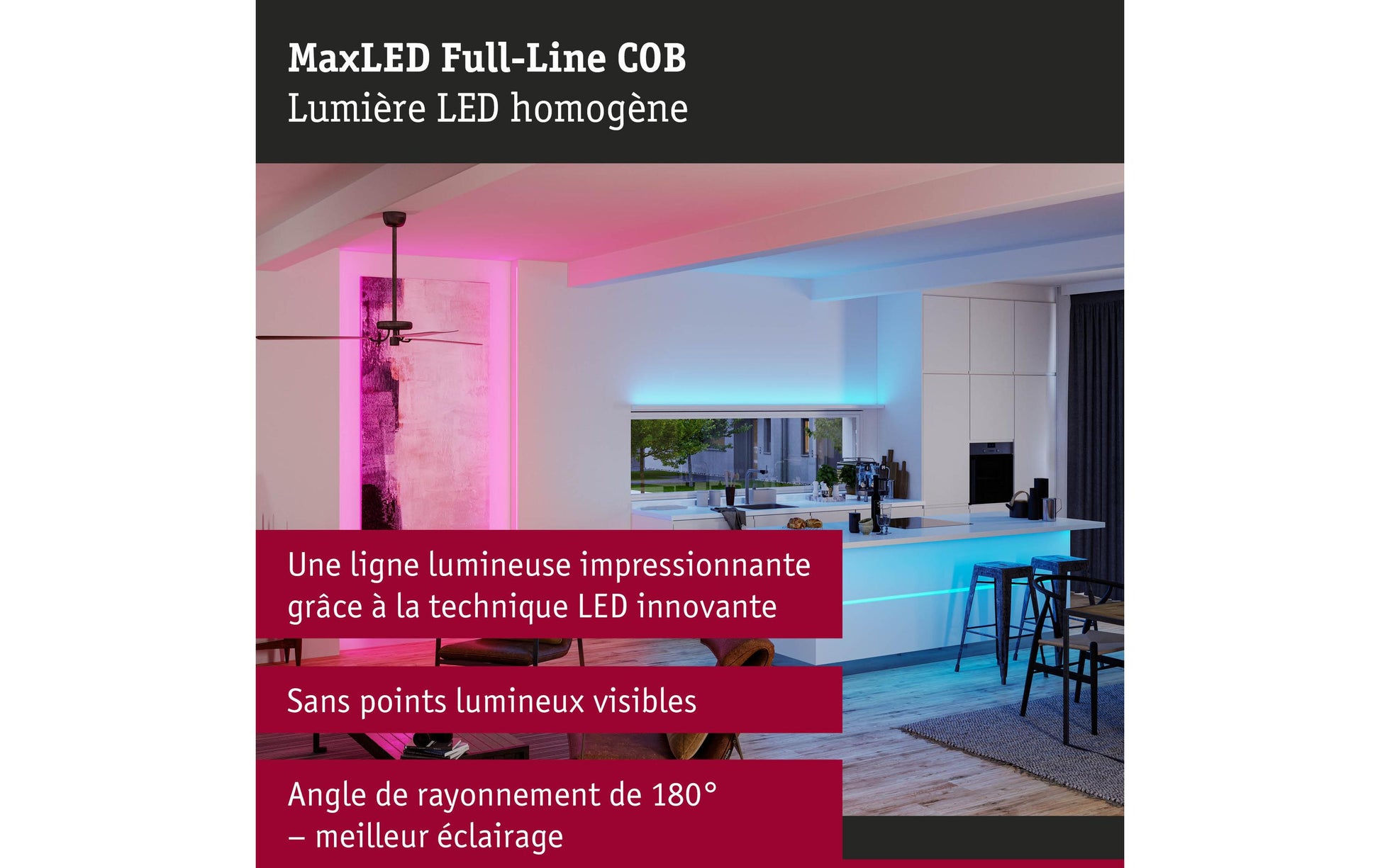 Paulmann LED-Strip MaxLED 500 – 1,5 m, 795 lm, 10 W, RGBW, dimmbar, silber, inkl. Netzteil, Fernbedienung