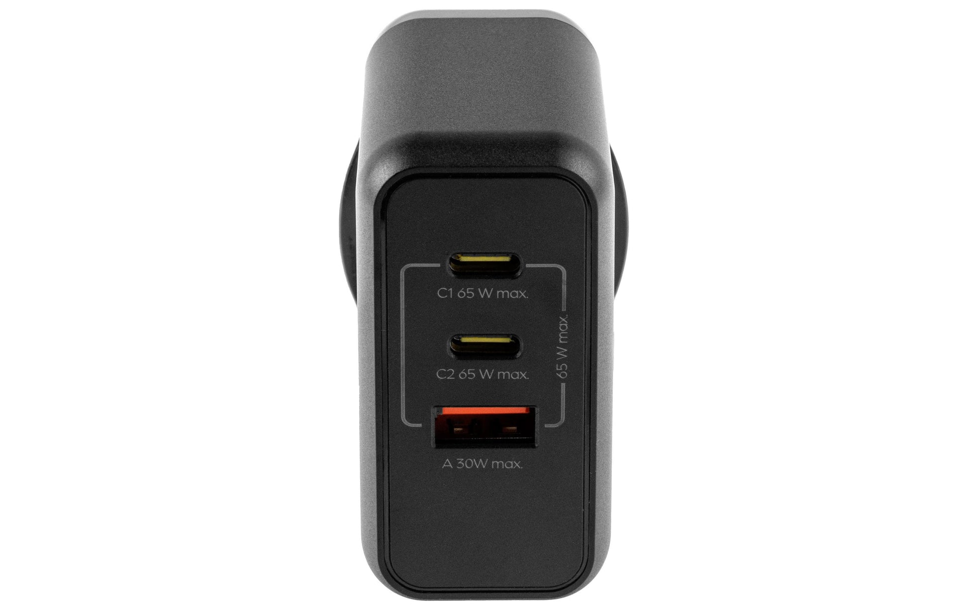 ONIT F02801 USB-Ladegerät 65 W – USB-C×2, USB-A×1 – PD 3.0, PPS, QC 3.0 – GaN, EU-Stecker (Typ C) – Schwarz