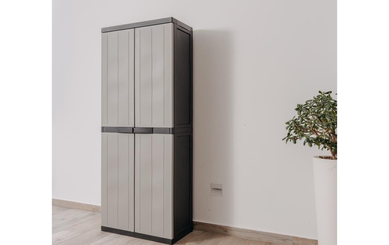 Toomax Schrank, 3 Tablare, Kunststoff, 650 × 370 × 1'650 mm, Grau