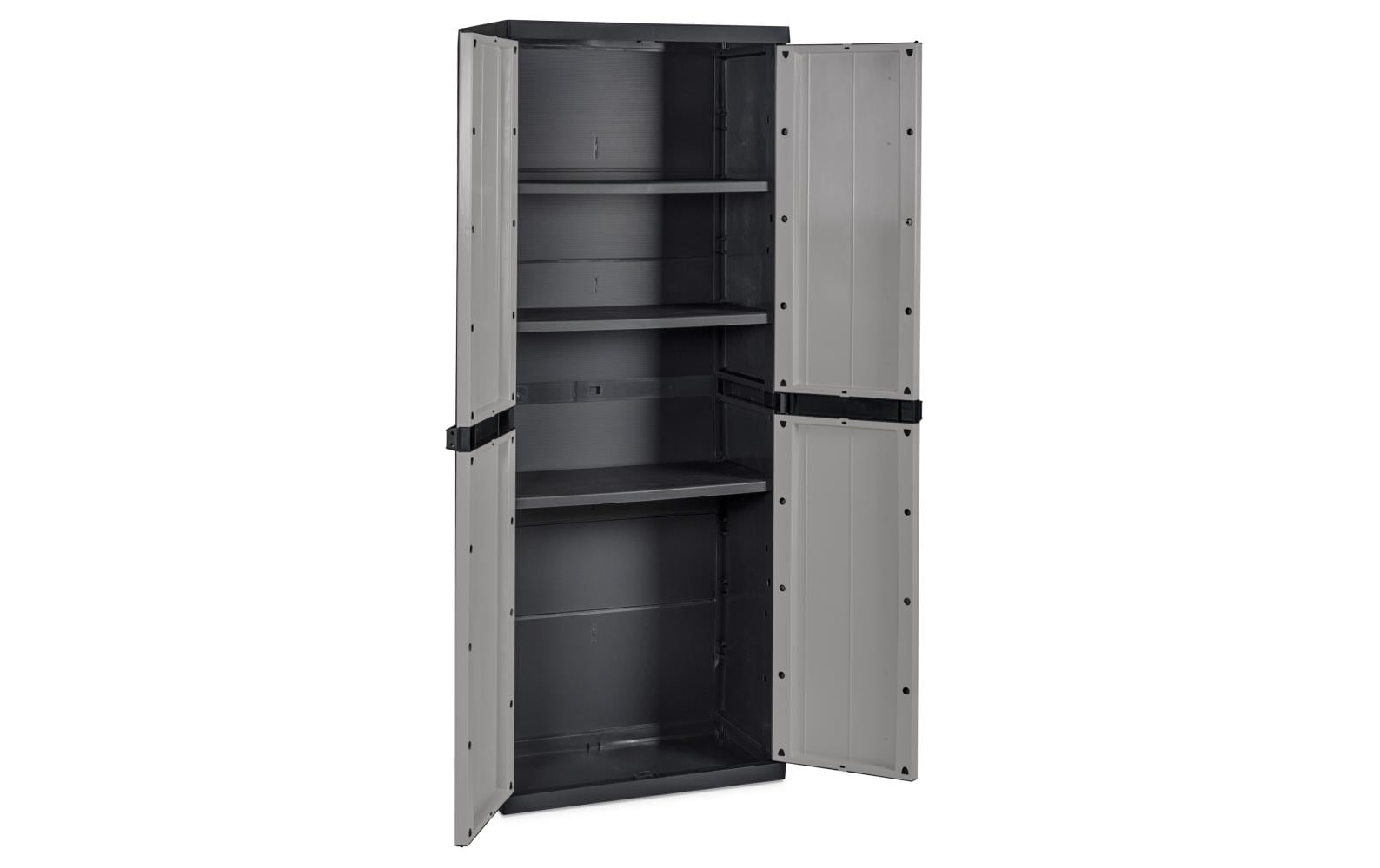 Toomax Schrank, 3 Tablare, Kunststoff, 650 × 370 × 1'650 mm, Grau