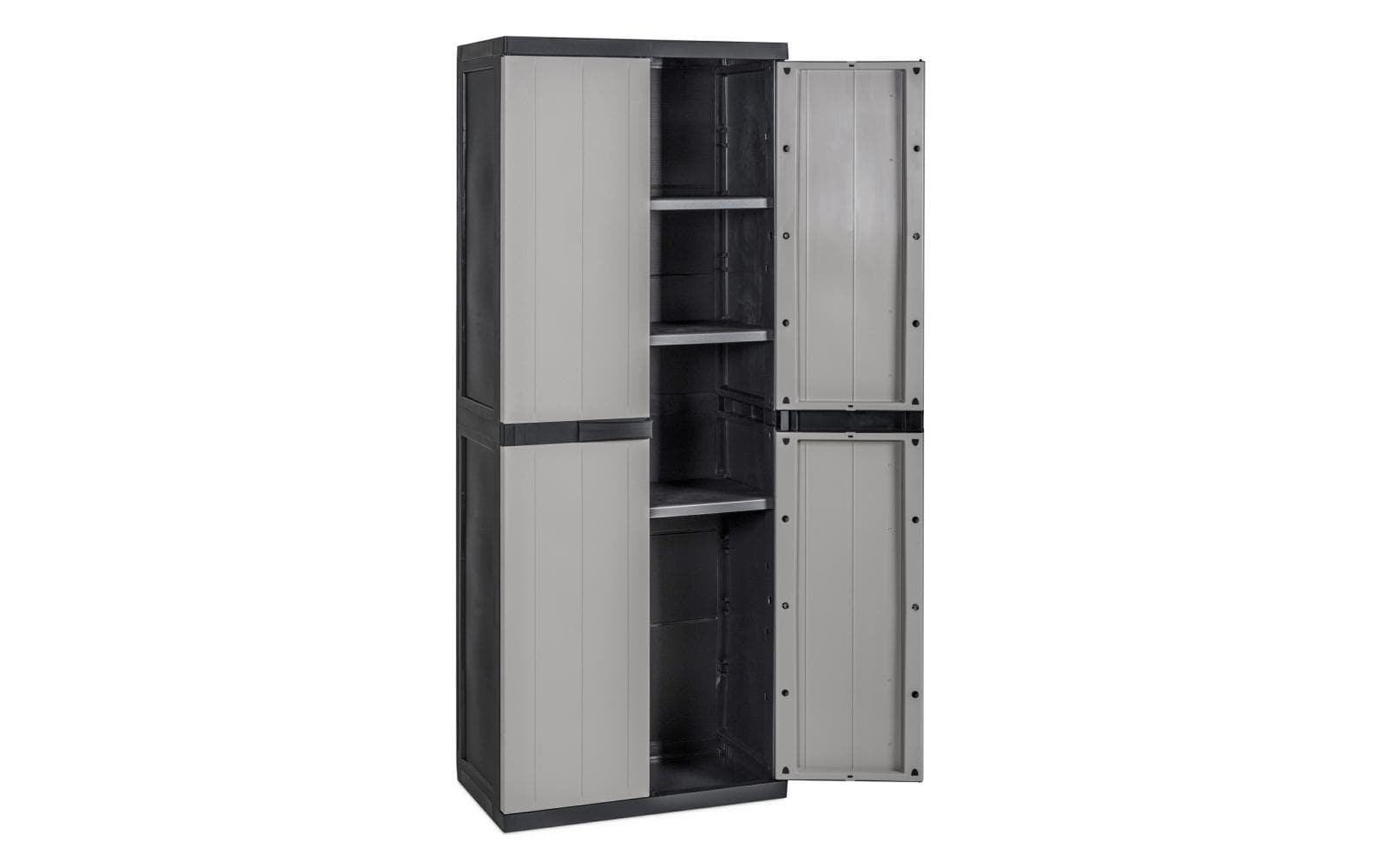 Toomax Schrank, 3 Tablare, Kunststoff, 650 × 370 × 1'650 mm, Grau