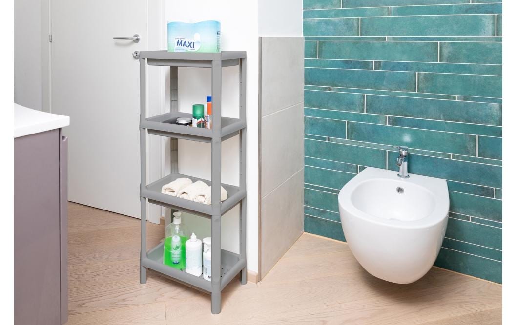 Toomax Regal – Polypropylen, Weiss, 38 × 100 × 23 cm, 4 Tablare, Traglast 5 kg/Tablar