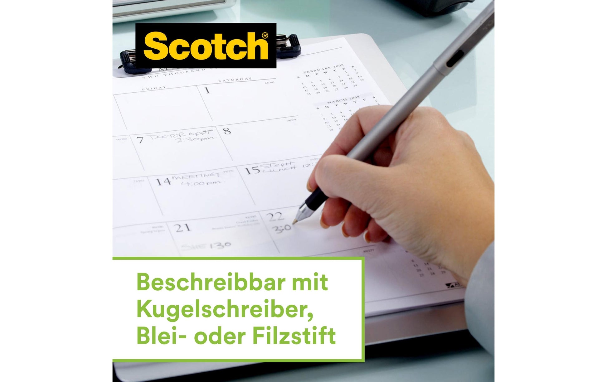 Scotch Handabroller – für Rollenbreite bis 19 mm, für Bandlänge bis 13,9 m, für Kern 1", Metallmesser