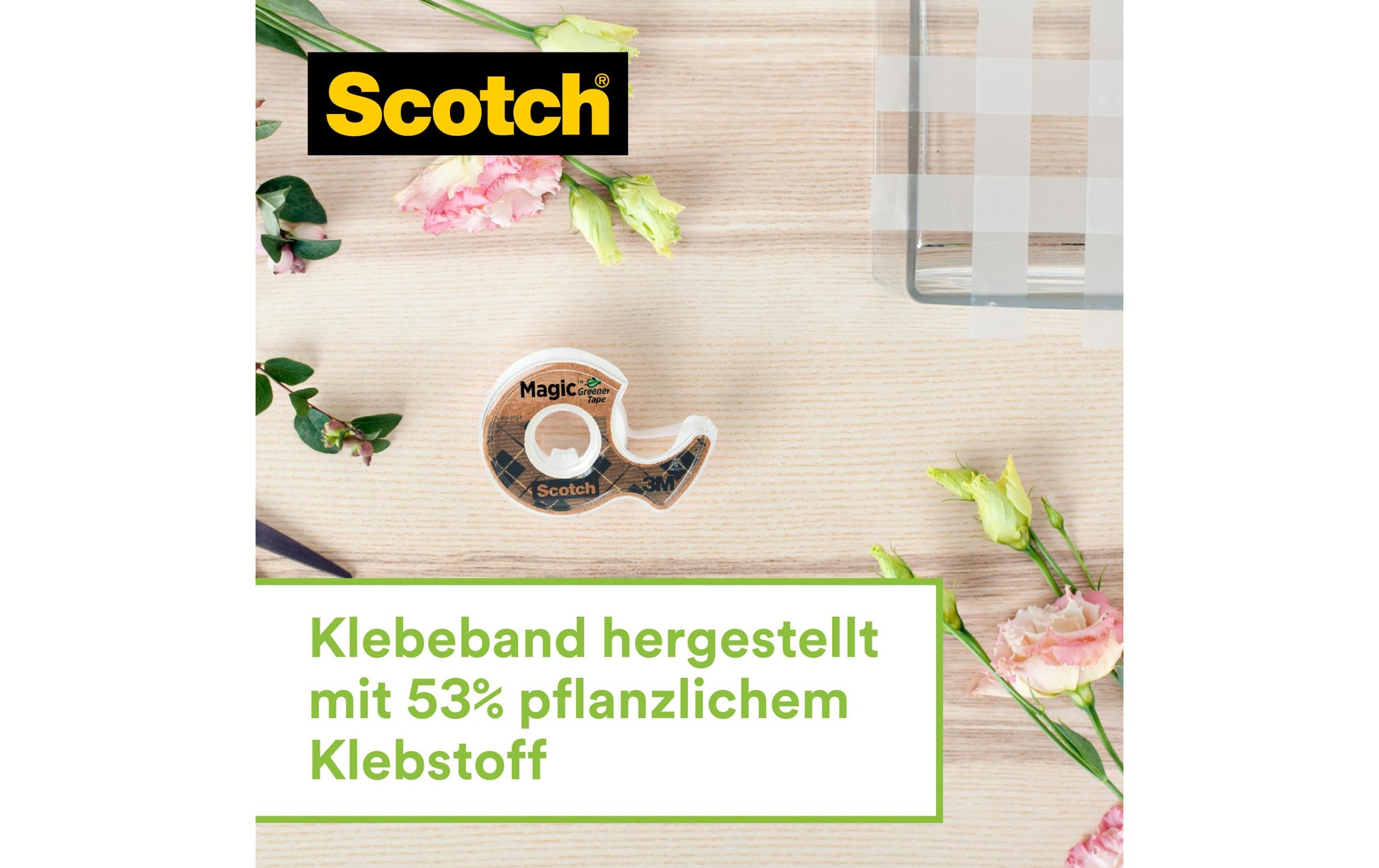 Scotch Handabroller – für Rollenbreite bis 19 mm, für Bandlänge bis 13,9 m, für Kern 1", Metallmesser