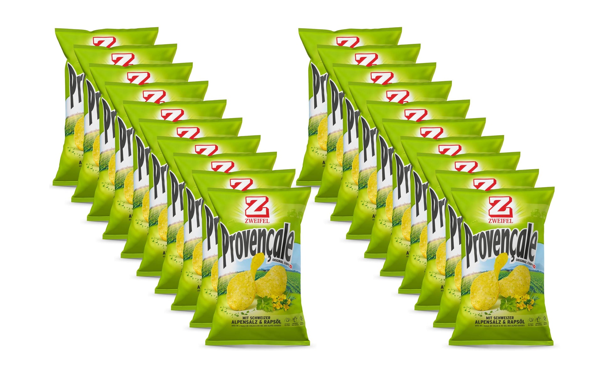 Zweifel Original Provençale Chips, glutenfrei, vegan – 20 × 30 g