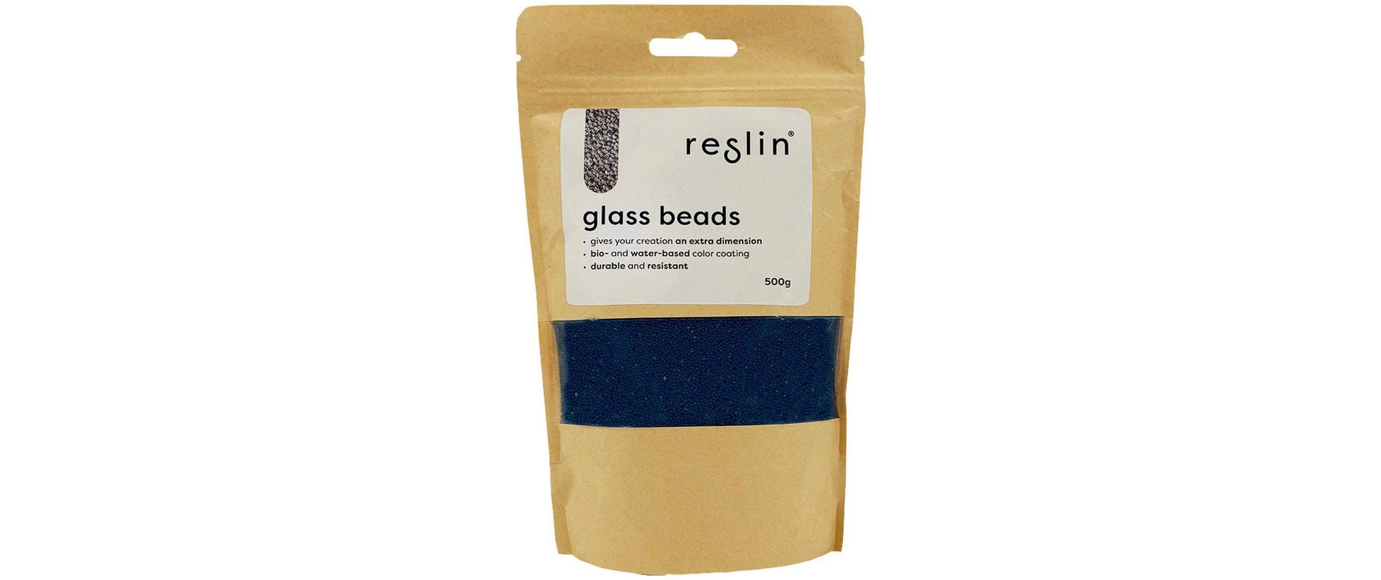Reslin Glasperlen, rund – blau – Ø 1,4 mm – 500 g