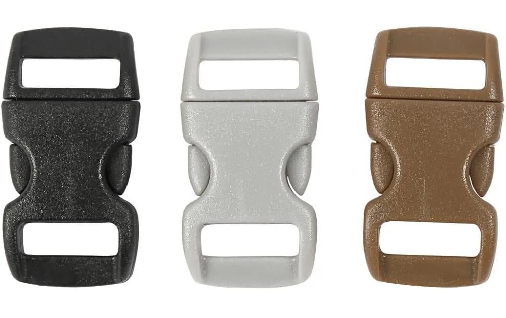 Creativ Company Klickverschluss, Kunststoff, 15 mm × 29 mm, Set à 100, Schwarz/Grau/Braun