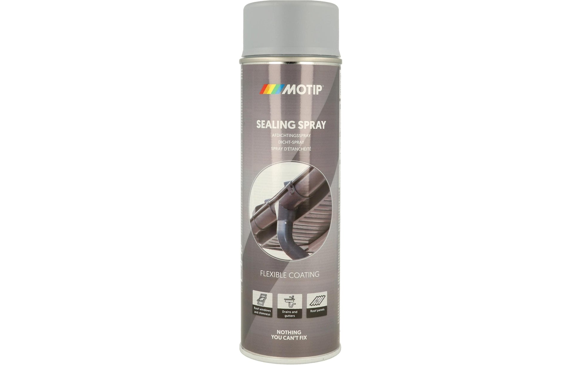 MoTip Dicht-Spray – für Beton, Metall, Kunststoff und andere – 500 ml – grau
